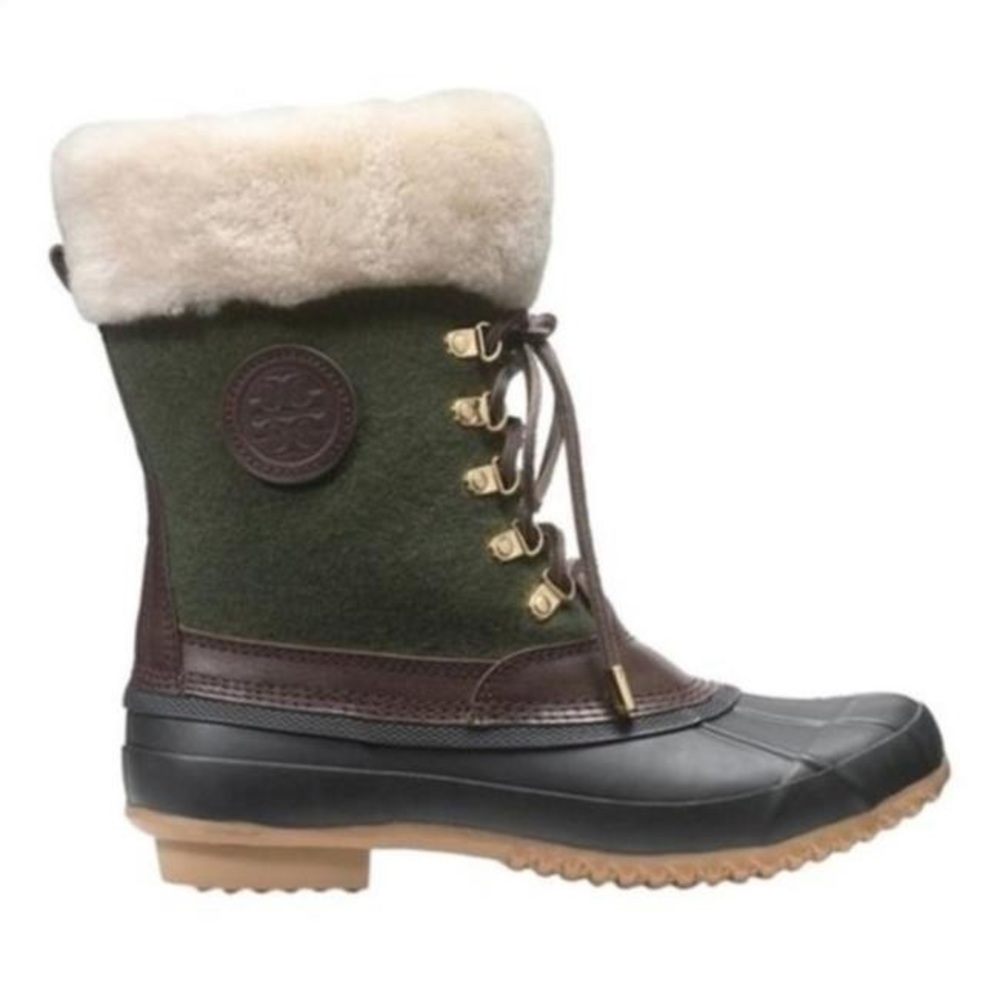 Tory Burch Fur lined snow and Rain Duck Boots